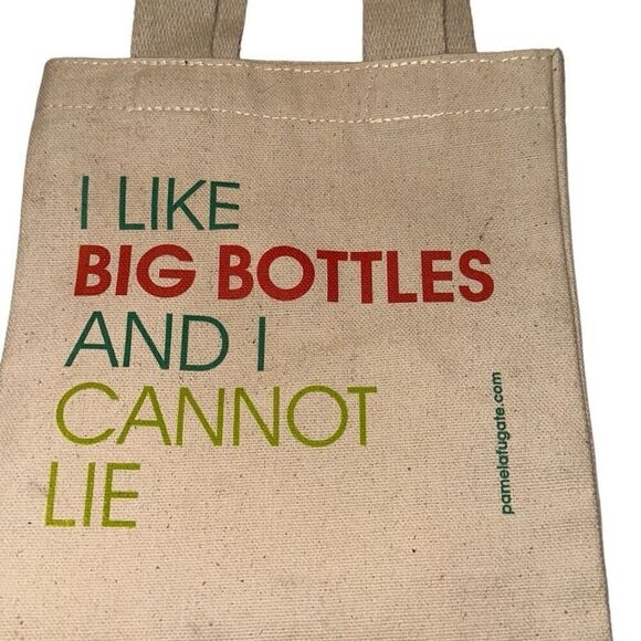 *NEW*  Eco Bags Cream Canvas Graphic Print Double Strap Reusable Tote/Wine Bag - Picture 2 of 7